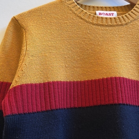 Boast Bar Stripe 100% Merino Wool Sweater, S NWOT - Picture 3 of 6